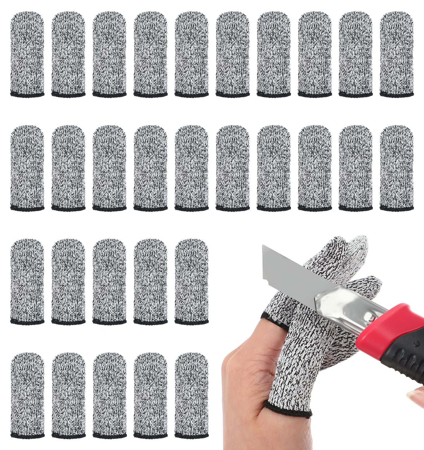 30 Pcs Finger Protector, Finger Covers Reusable Anti-Cut Fingertip Guards for Work, Sculpture & Crafting Elastic and Flexible Wearing