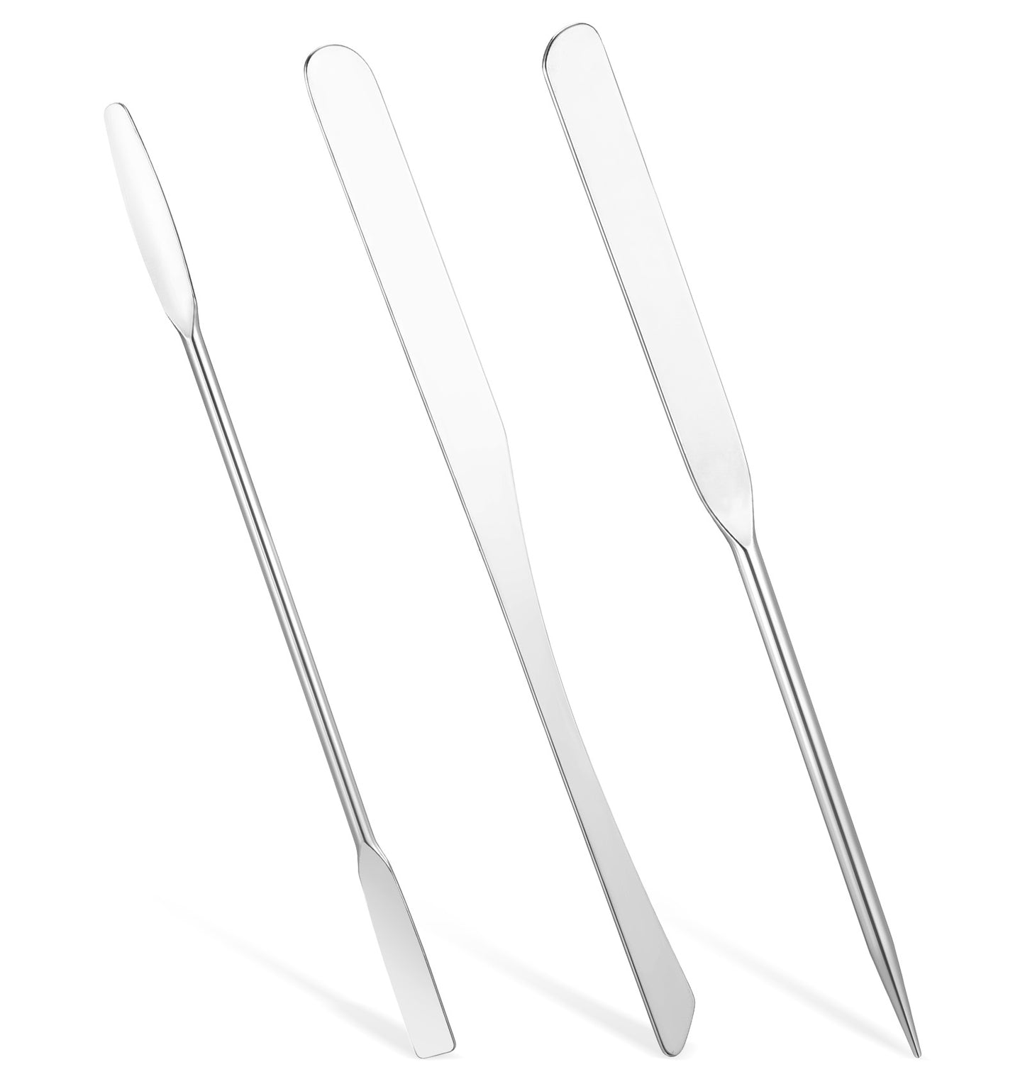 3Pcs Makeup Spatula, Double-Edged Cosmetic Spatula Tool, Assorted Styles Cosmetic Mixing Spatula for Foundation & Face Cream Even Application