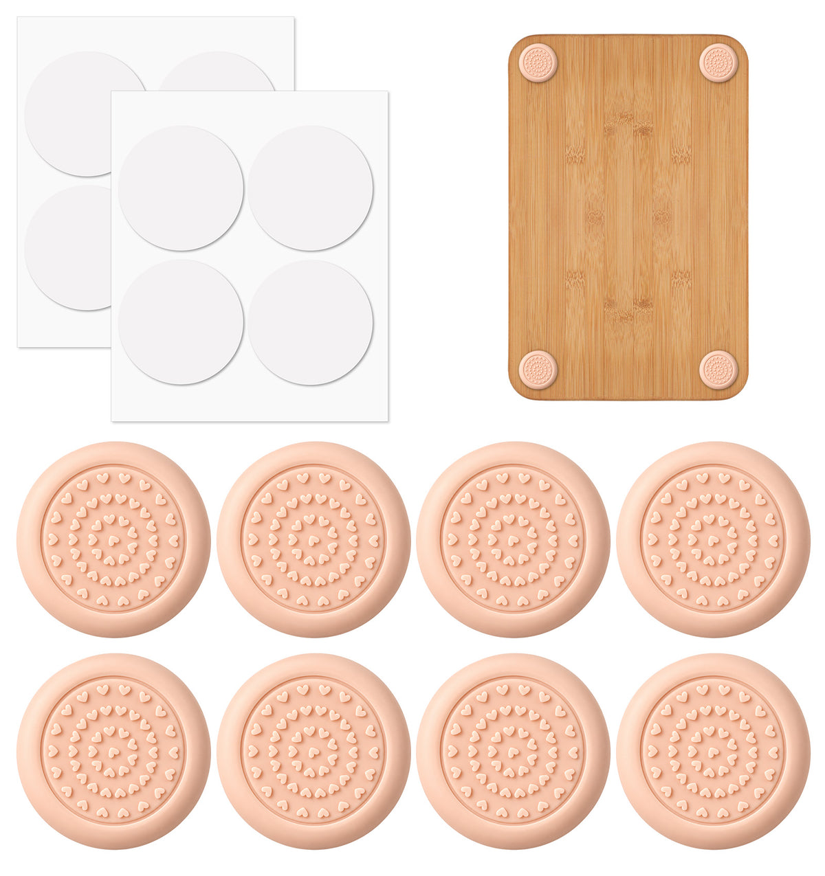 8 Pack Rubber Feet for Chopping Board, Chopping Board Feet, Beige