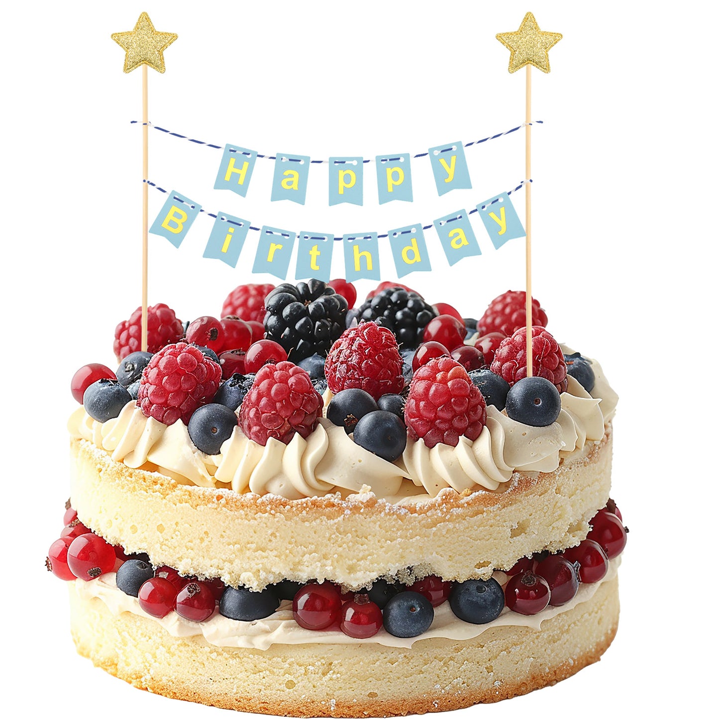 Classicseali Cake Bunting Topper, Reusable Mini Happy Birthday Banner, Birthdays Cakes Banners, Used as Cake Decoration for DIY Cakes, Birthdays Parties and Baby Showers