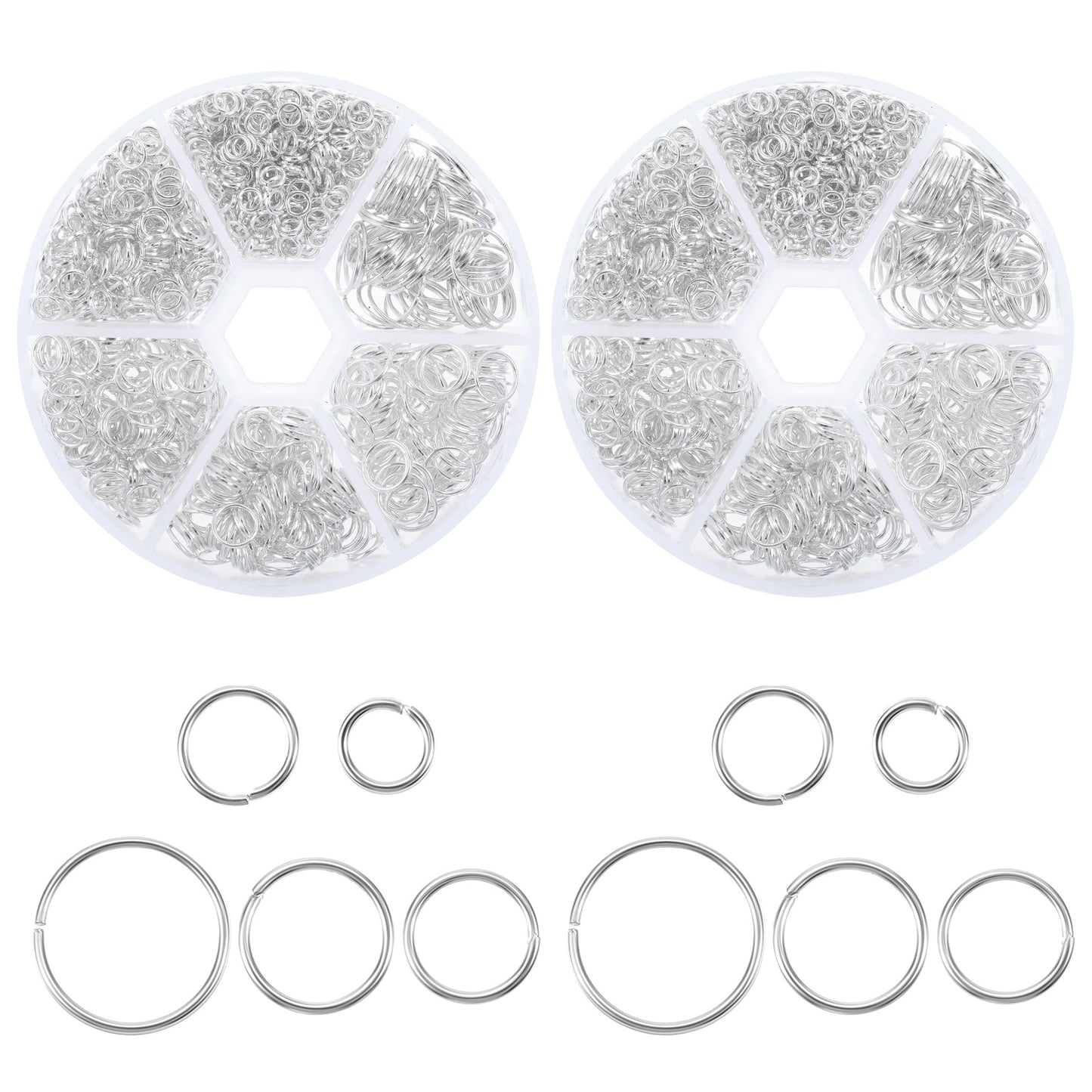 Classicseali 1940PCS Jump Rings Jewellery Making, Metal Jump Rings for Jewelry, Chainmail Ring, for DIY Jewelrys Accessories, Bracelets, Earrings, Necklaces (4/5/6/7/8/10mm)