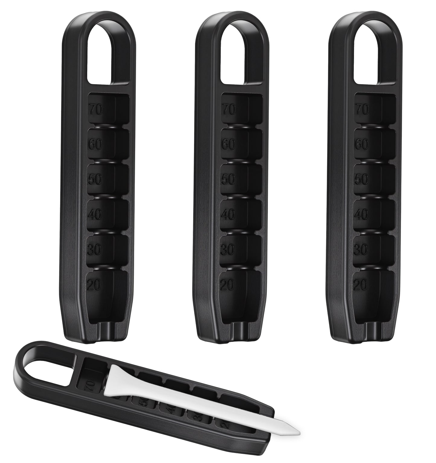ValueBargain Tee Height Tool, 3 Pcs Precision Adjustable Golf Tee Elevator with 6 Settings, Training Tool for Consistent Swings Accessories (Black)