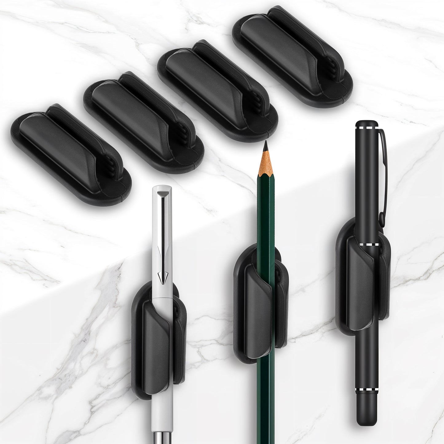 oruola 10Pcs Self-Adhesive Silicone Pen Holders Clip,Pen Holder for Clipboard Pencil Holder,Pencil Holder Clips for Kids Teacher Desk Stick on Marker Holder for School Classroom Desk Accessories