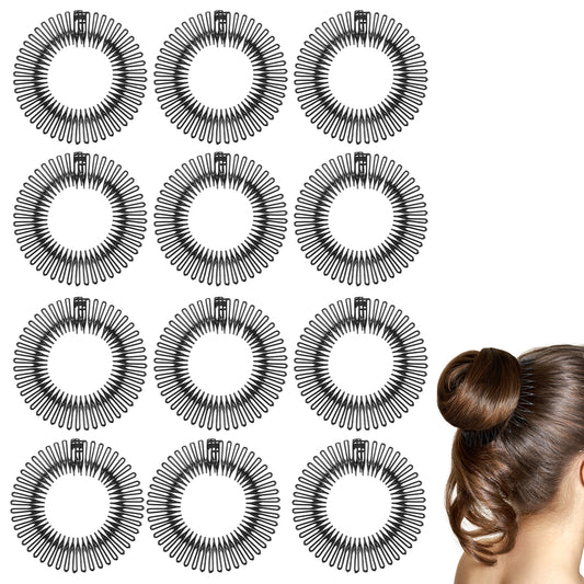 Classicseali 12PCS Headband Zigzag, Round Claw Headband, Elastic Plastic Clip Headbands for Women, Suitable for Most Hair Types of Women, Girls and Sports People, Black
