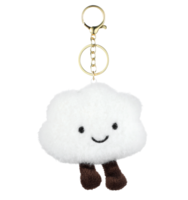 ValueBargain Cloud Plush Keychain, Cute Keychian with Smiling Cloud, Fluffy Backpack Charms for Girls, Suitable for Backpacks Car and Keys