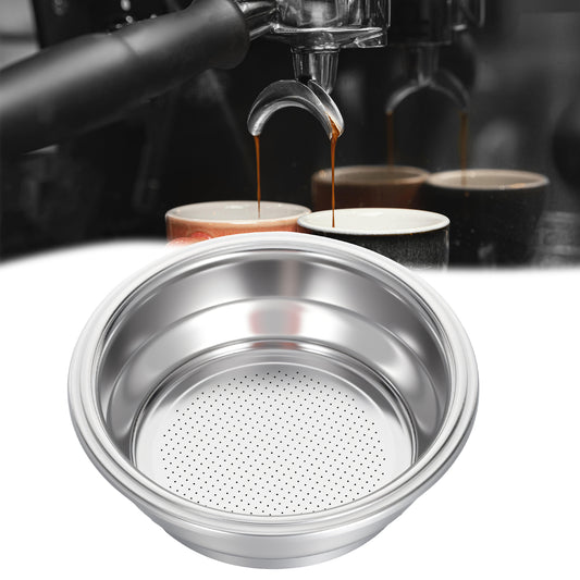 Oruola 58mm Portafilter Basket, Double Layer Stainless Steel Coffee Filter, Double Cups 58mm Basket Pressurized Porous Filter for Coffee Machine Replacement Accessories, 2 Cups Capacity