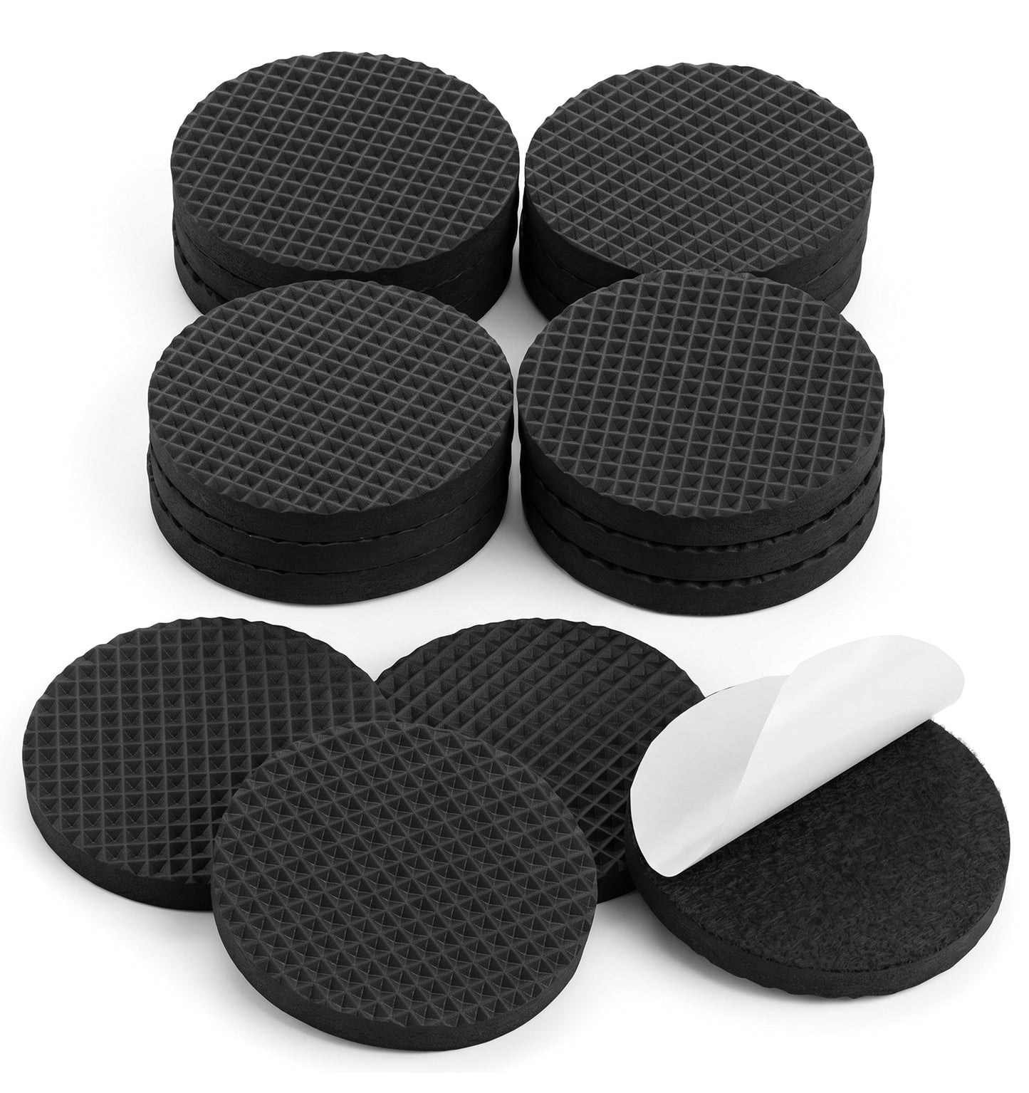 16 PCS Non Slip Chair Felt Pads 2 Inch Round - Furniture Feet Floor Protectors Anti Slip Self Adhesive - Chair Pads for Legs Non Skid Pad Keep Furniture in Place Protect Hardwood Floors