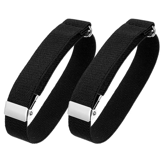oruola Elastic Adjustable Armbands Arm Sleeve,Arm Elastic Band for Sleeve,Black Arm Bands,Elastic Adjustable Armbands,Anti-Slip Shirt Sleeve Holders,Expandable Shirt Armbands for Men, 1 Pair (Black)