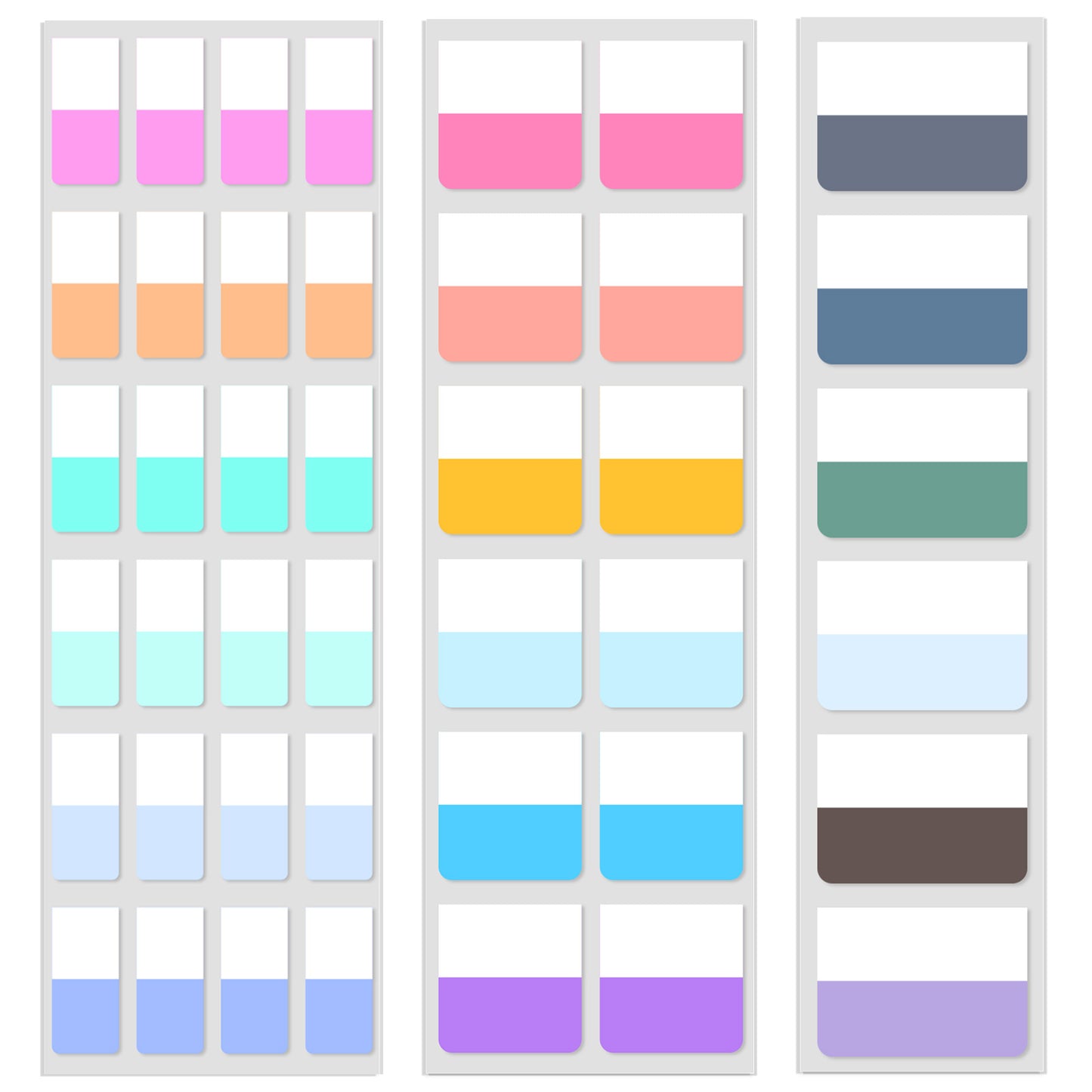 Classicseali 840PCS Sticky Tabs Page, Repositionable Tab Stickers, Writable Annotating Tabs, Large, Medium and Small Labels for Notebooks, Bibles, Binders, Folders, Planners and Diaries, Multi-Color