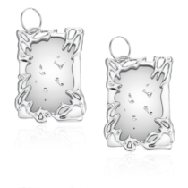 Classicseali 2pcs Photo Card Keychain, Silver Electroplate Photo Card Holder, Irregular Photocard Holder Keychain for Student ID Badge, Stationery, and Office Supplies