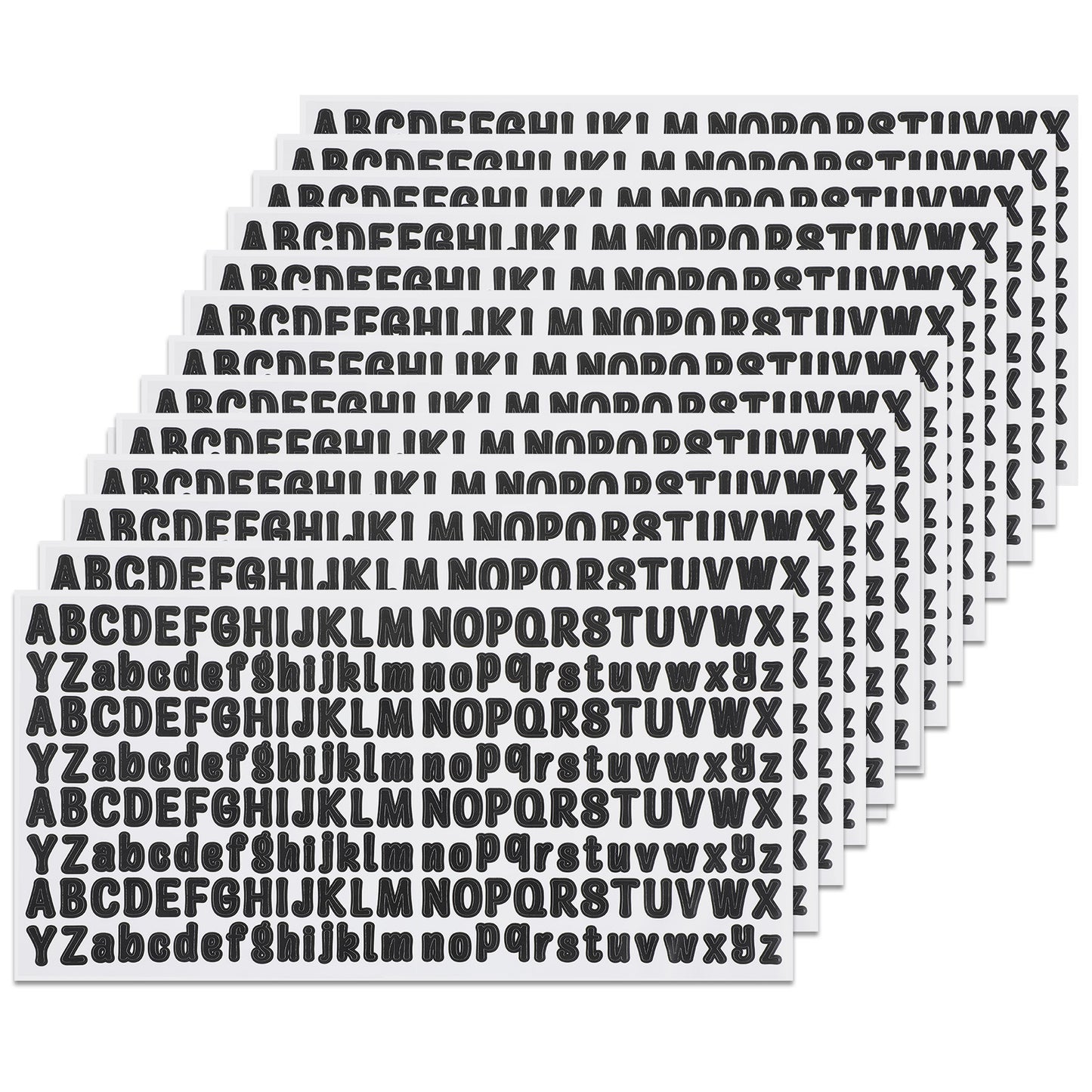 Elegaperma Black Alphabet Stickers, 15 Sheets Self Adhesive Vinyl Letter Stickers for Mailbox,Scrapbooking,Cute A-Z Small Black Vinyl Alphabet Stick On Letters for Crafts,Signs,Posters,Windows