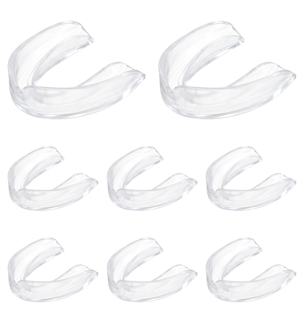 8Pcs Rugby Mouth Guard, Moldabl Clear Mouthguards for Braces & Sports