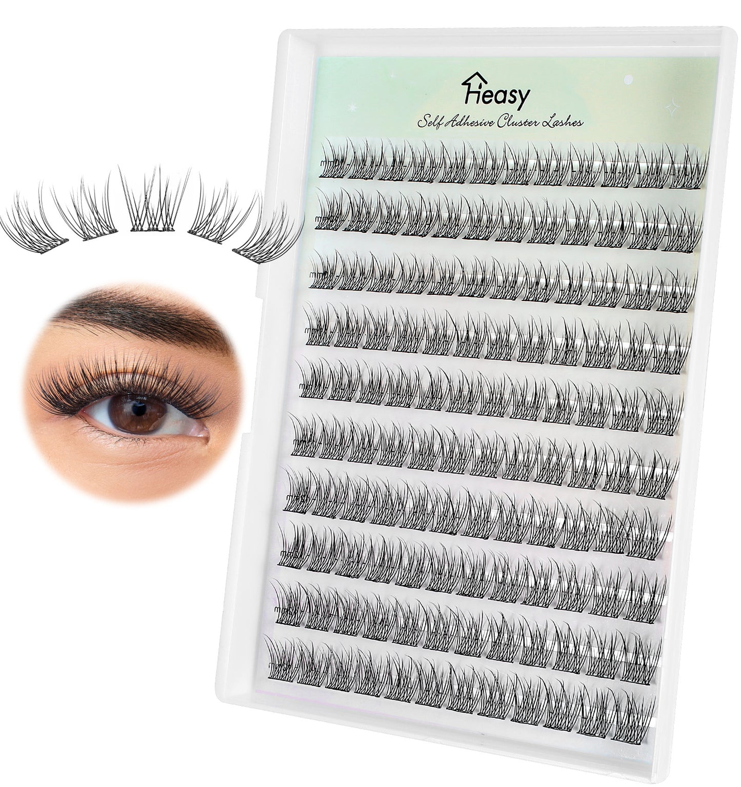 120Pcs Natural Lash Clusters, Wispy Natural Eyelash Cluster Sets DIY Eyelash Extensions with C Curl and Feathered Texture, Reusable and Lightweight (10MM 11MM 12MM)