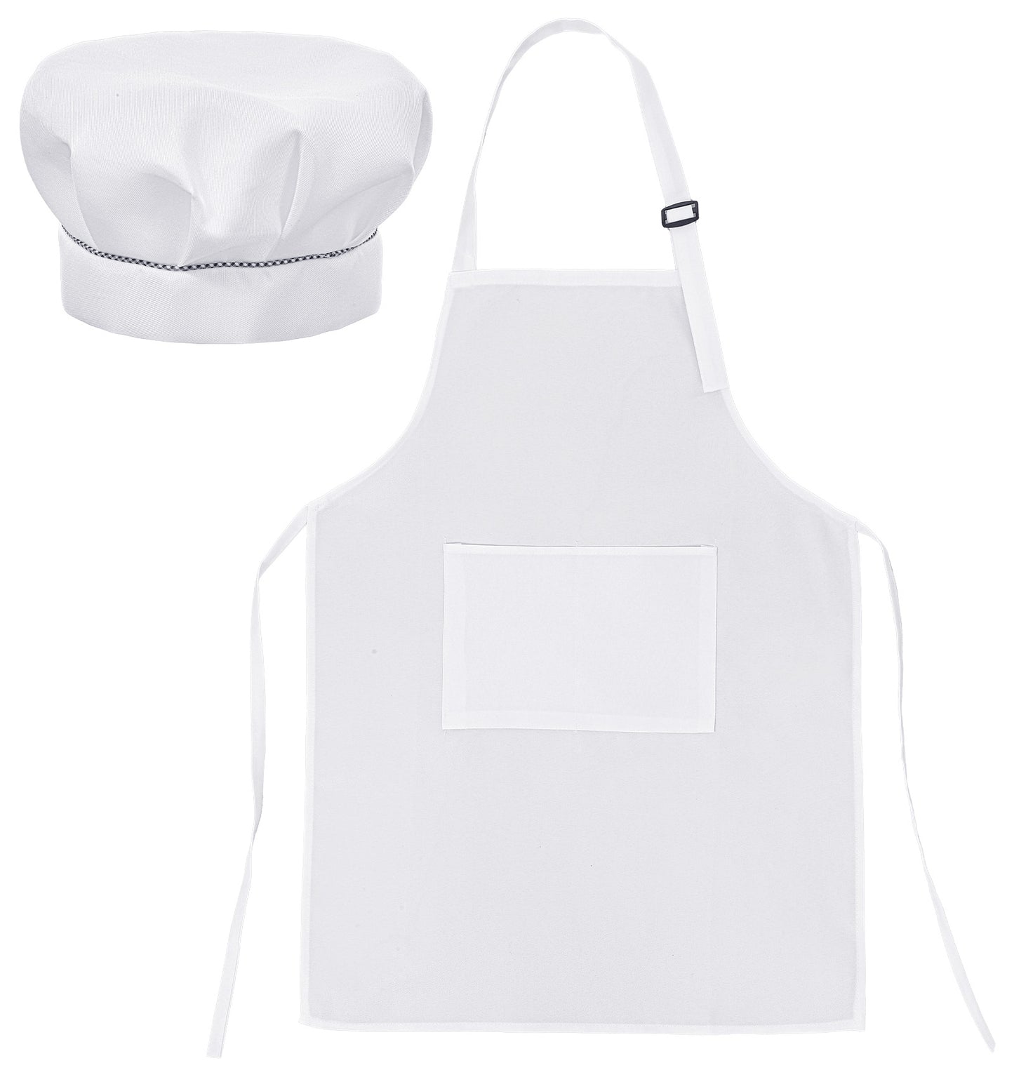ValueBargain Kids Apron and Chef Hat Set, Adjustable Children Apron with 2 Pockets for Cooking Baking Painting Arts Crafts