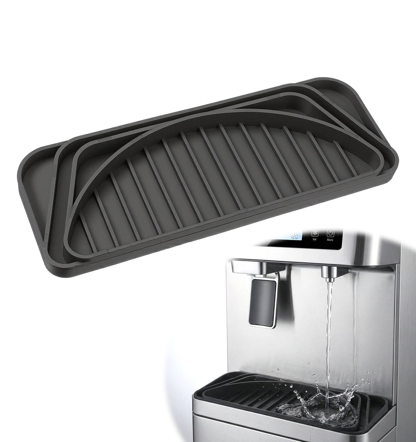 Fridge Drip Tray, Silicone Refrigerator Drip Catcher Reusable Anti-Splash Mat for Water Dispenser, Non-Slip Refrigerator Accessories (1 Pack)