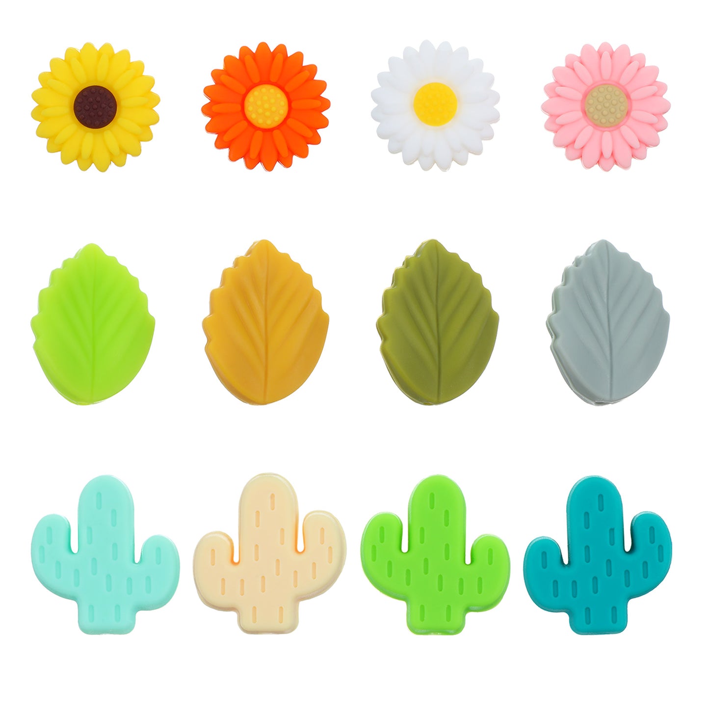 Oruola 12pcs Knitting Needle Stoppers, Daisy Leaves Knitting Needle Point Protectors, Stitch Stoppers for Knitting Needles Sewing Quilting Crocheting DIY Art Project