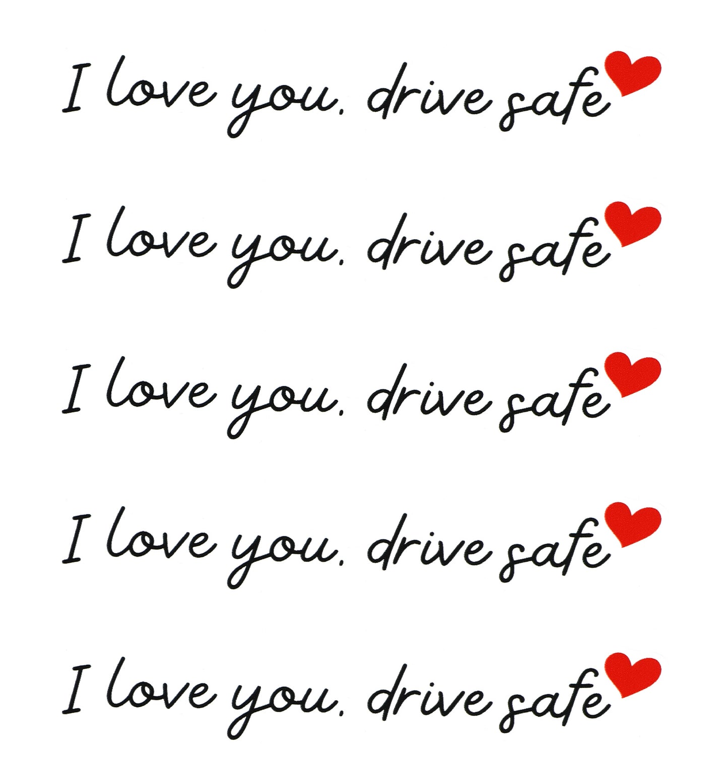 ValueBargain 5pcs I Love You Drive Safe Mirror Sticker, I Love You Drive Safe Sticker with Hearts, Cute Removable Vinyl Decals for Car (Black)