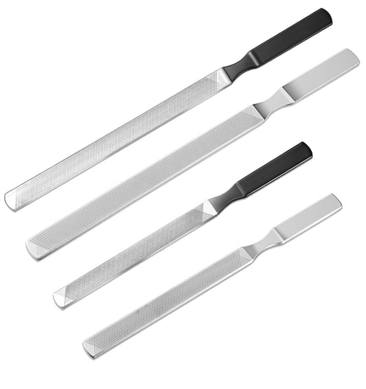 4 Pcs Toe Nail Files for Thick Nails, Stainless Steel Toe Nail Files for Thick Nails - Coarse Grit Tool for Fingernails & Toenails, Ideal for Seniors, Dogs, Manicure & Pedicure