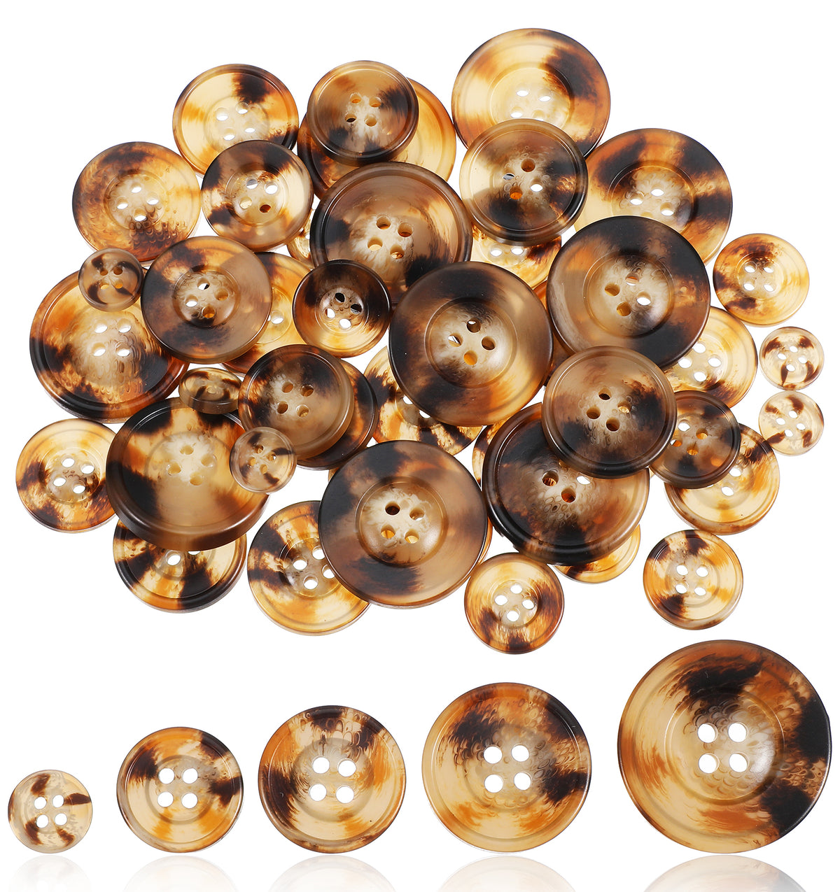 50 Pcs Brown Buttons, Buttons for Clothes, Shirt & Craft Sewing