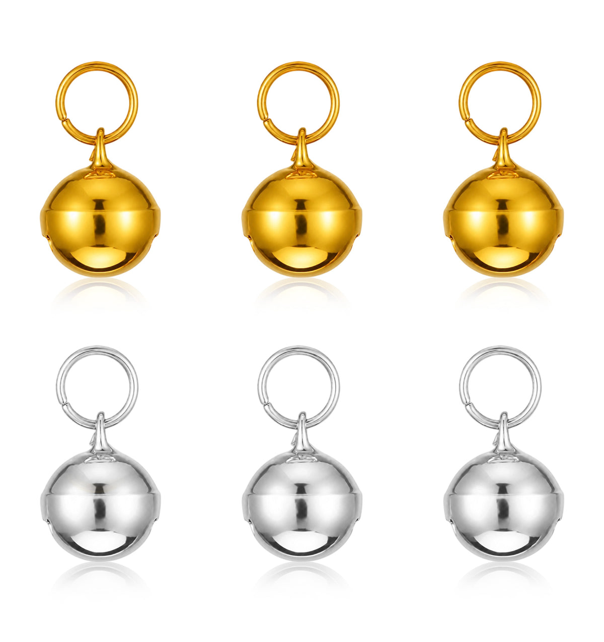 6 Pack Cat Bells for Collars Loud, Stainless Steel Bell for Dog Collar