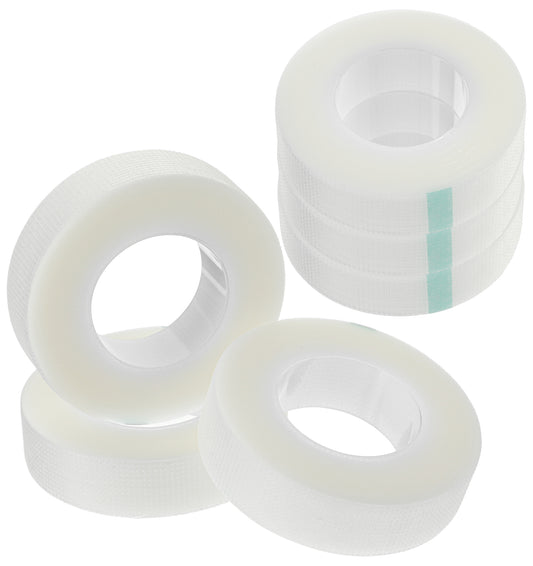 ValueBargain 6 Rolls Eyelash Tape for Lash Extensions, Lash Tape for Eyelash Extension, 0.5 Inch x 35Ft White Adhesive PE Micropore Tapes for False Eyelashes, Beauty Salon & Professional Use