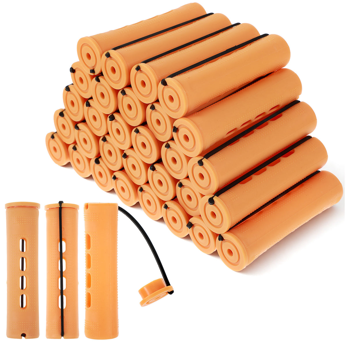 Classicseali 30PCS Perming Rods,Plastic Perm Rods for Short Hair,Orange