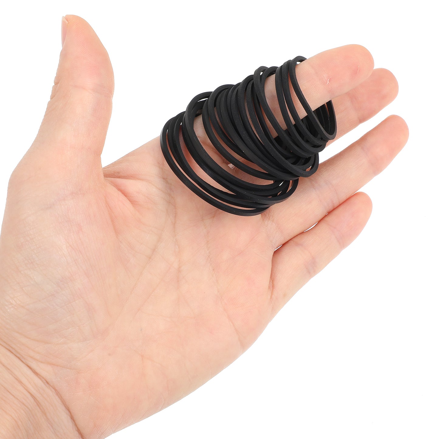 Classicseali 20pcs Cassette Drive Belts, Black Rubber Turntable Belts, Record Player Belt Replacement 40-65mm, Repair Hybrid Flat Cassette VCR Belt, for DVD CD LD VCR Repeater Drive 1.5mm Width