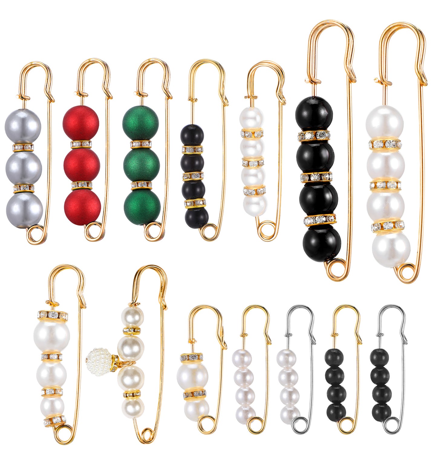 14 Pcs Pearl Pin, Brooch Pins for Women, Pearl Stylish Brooch Pins, Pearl Safety Pin Brooch, Decorative Safety Pins for Clothing, Girls Pant Waist Tightener, Collar, Jeans, Wedding Dress