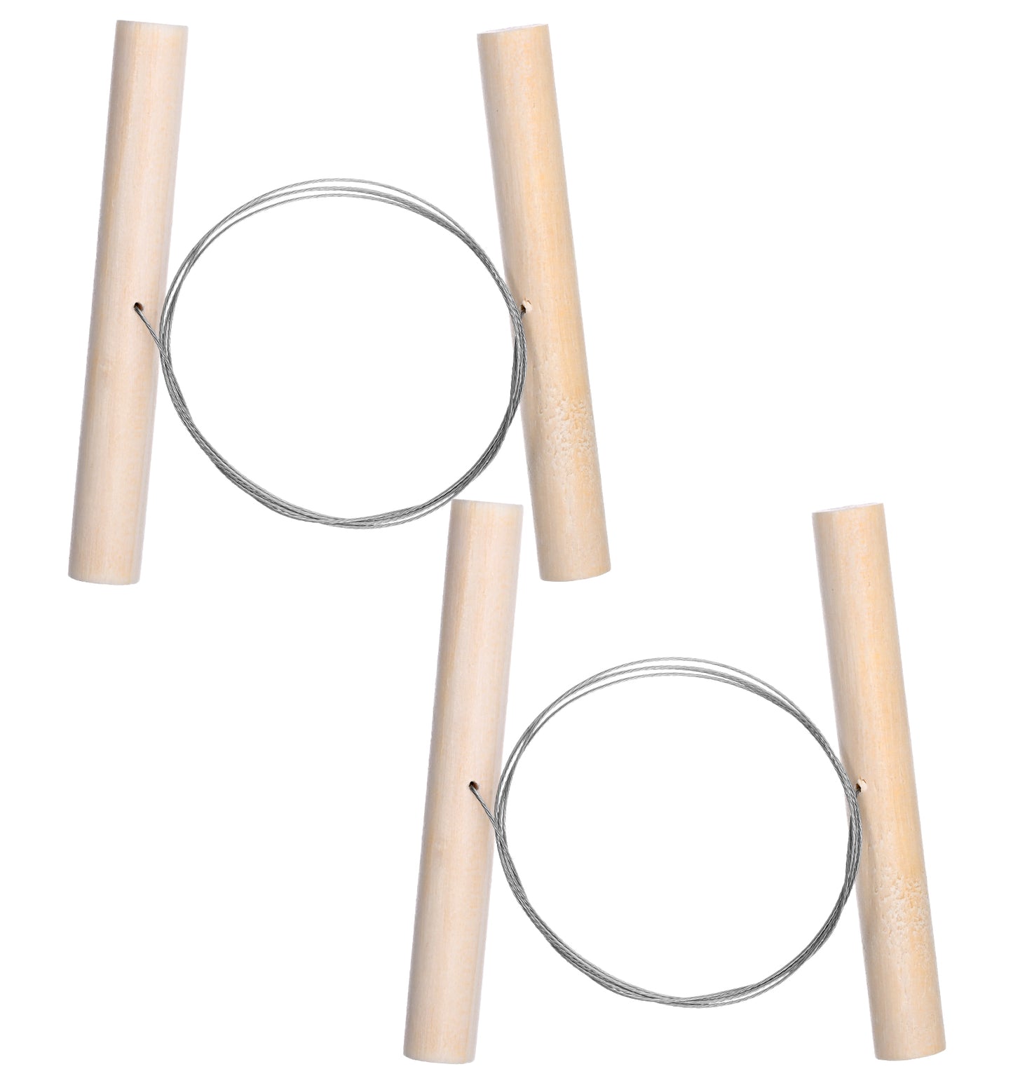 2Pcs Clay Wire Cutter, Wood Handle Wire Clay Cutter, Steel Wire Pottery Wire Tool for Ceramic Sculpture, Plasticine and Dough Cutting Craft Supplies