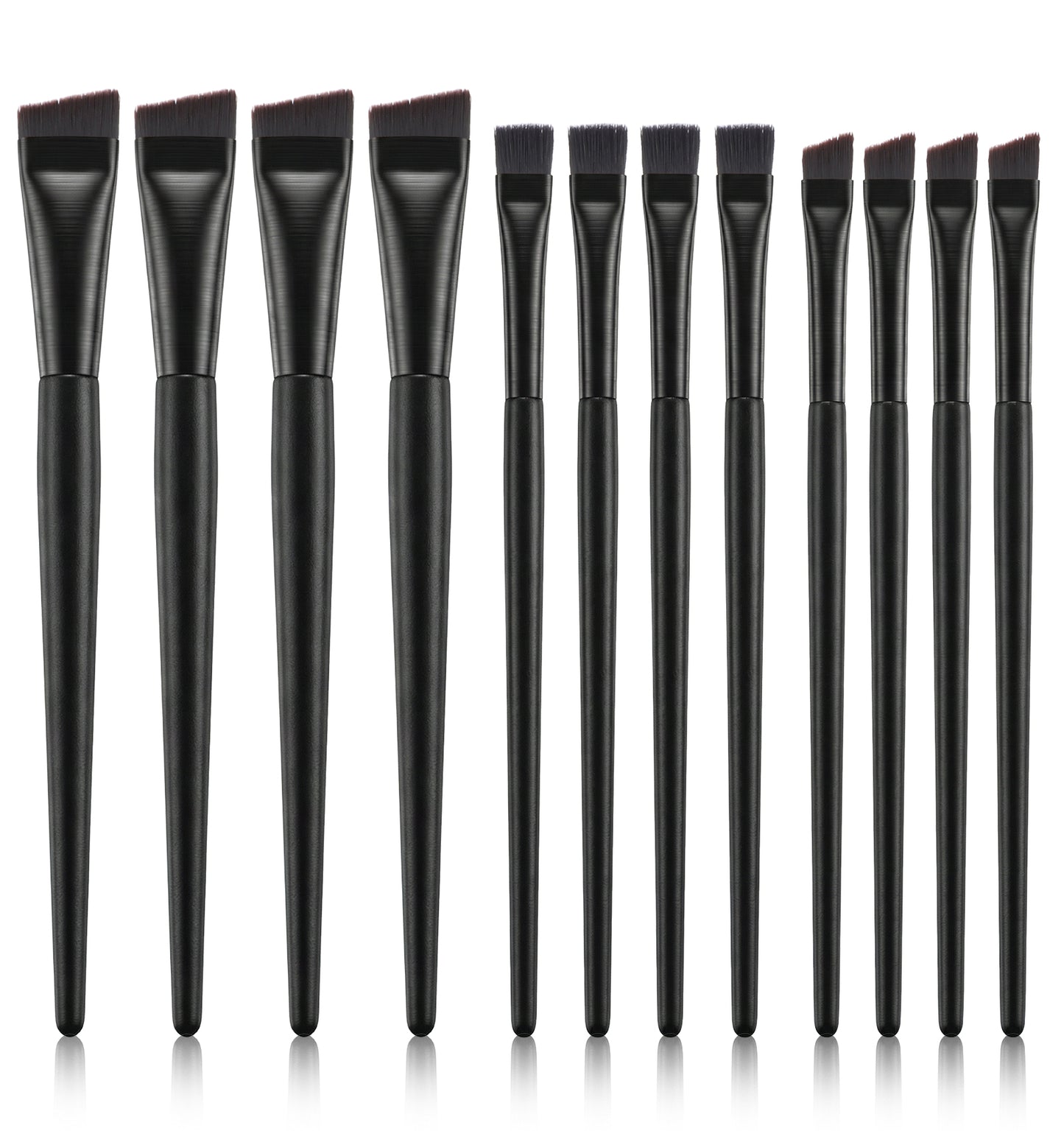 12 Pcs Black Brow Brush, Eyebrow Tint Brush & Angled Eyebrow Brush Set, Multi-Function Eye Makeup Tool