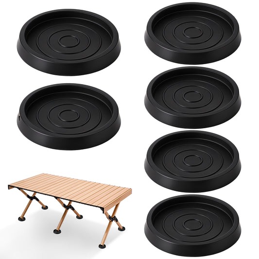 Oruola 6PCS Round Rubber Furniture Coasters,Furniture Caster Cups,2.99 Inch Rubber Furniture Feet Chair Leg Caps,Carpet Protector Cups for Bed Cabinet Sofa Chair Table Hardwood Floors(Black)