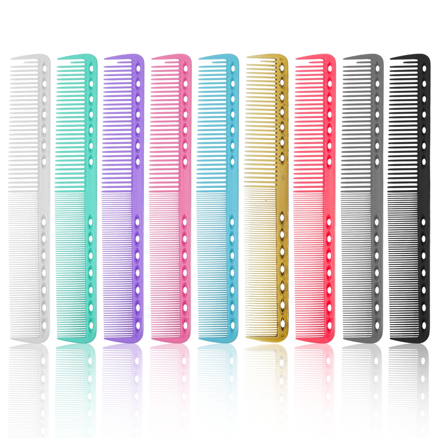 Guduling 9pcs Hairdressing Comb, Hair Cutting Comb, Heat Resistant Hair Cutting Combs Professional for Man & Woman Hair Stylist Salon (9 Colors)