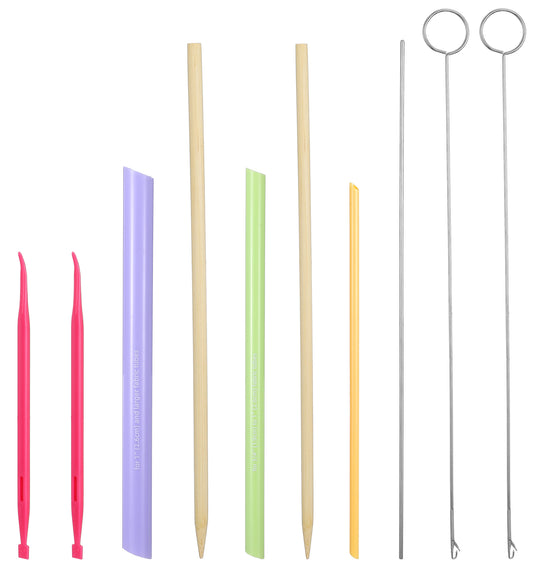 Tube Turner Sewing Tool, 10Pcs Fabric Tube Turner Tool, Loop Turners Sewing Tools Set, Loop & Tubes Turners & Threader for DIY, Threading Crafting Fast, Easy Use