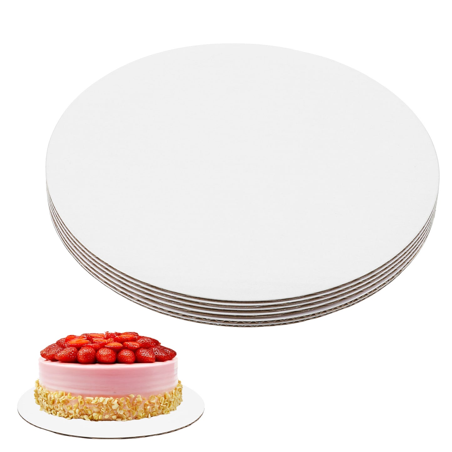 Elegaperma 6Pcs Cake Boards 6 Inch, White Food-Safe Greaseproof Cardboard Circles, 6in Cake Board for Birthday Cakes, Wedding Decorating, Craft Projects