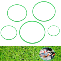 Guduling 15pcs Fish Feeding Ring,Aquarium Floating Plant Barrier,5 Sizes Round Betta Feeding Ring for Fish Tank Accessories - Green