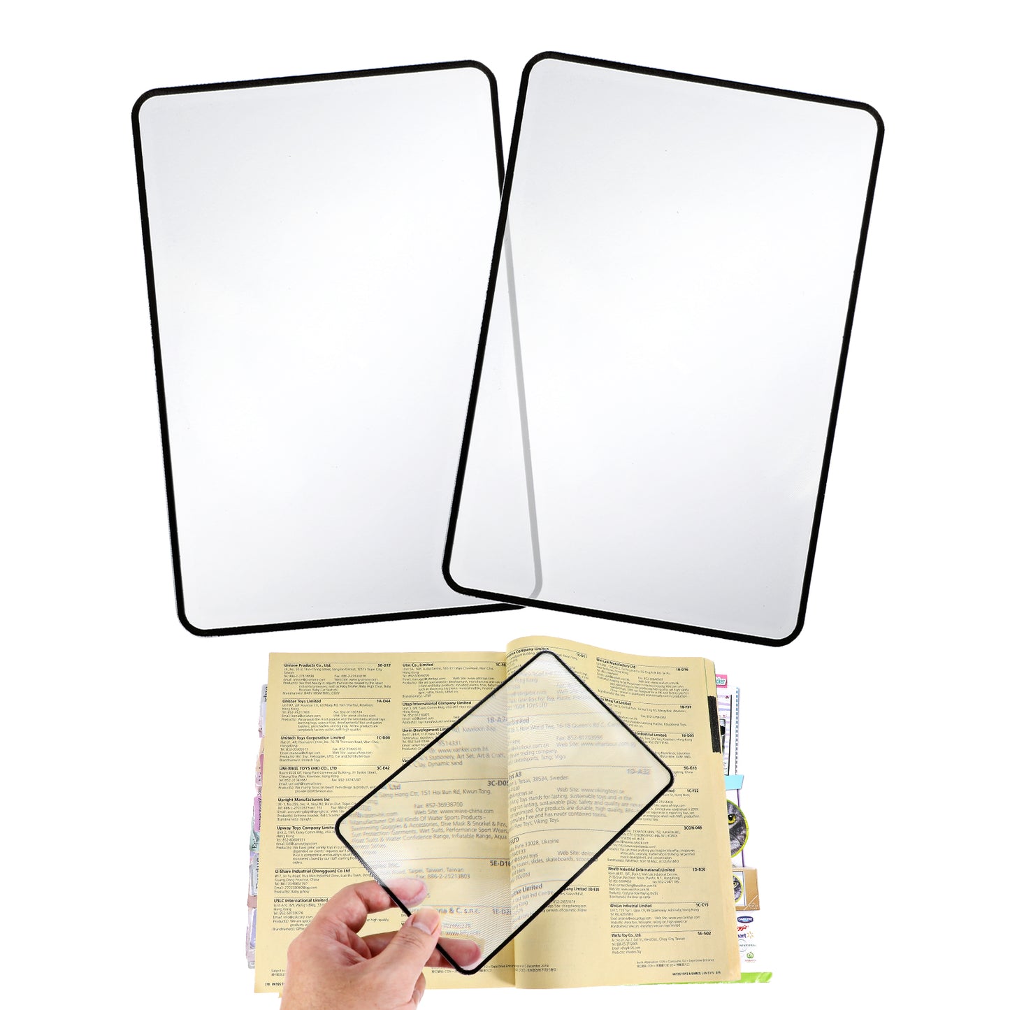 oruola 3X Page Magnifying Sheet for Reading,2pcs Flat Magnifier Lay on Page,Flexible Plastic Magnifier Lenses for Reading,Full-Page Magnifying Glass for Small Print,Books,Maps,Patterns (18 * 12cm)