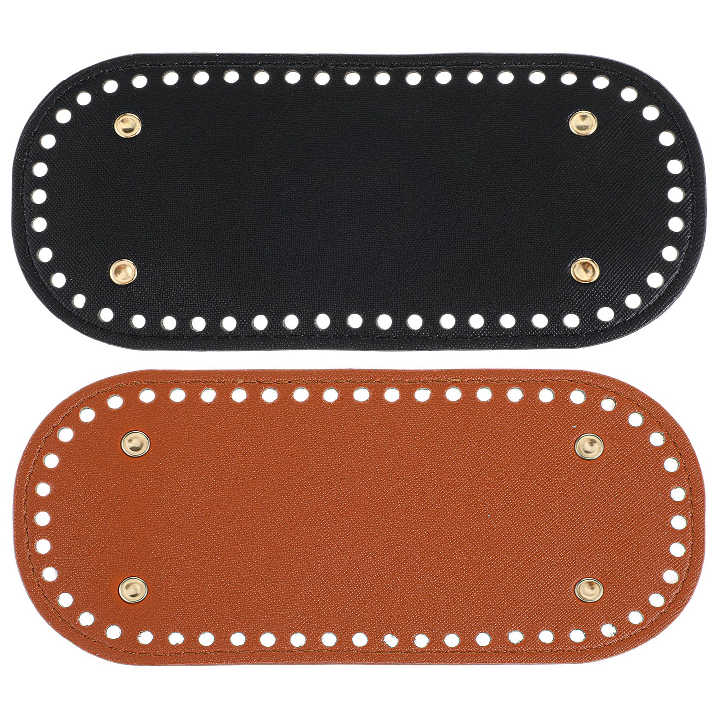 Classicseali 2pcs Bag Bases for Crochet, Oval Crochet Bag Accessories, 4 x 8.7In Purse Bottom Insert, Leather Purse Bottom for Crochet with Hole for DIY Crochet Bag Shoulder Bags Craft Making