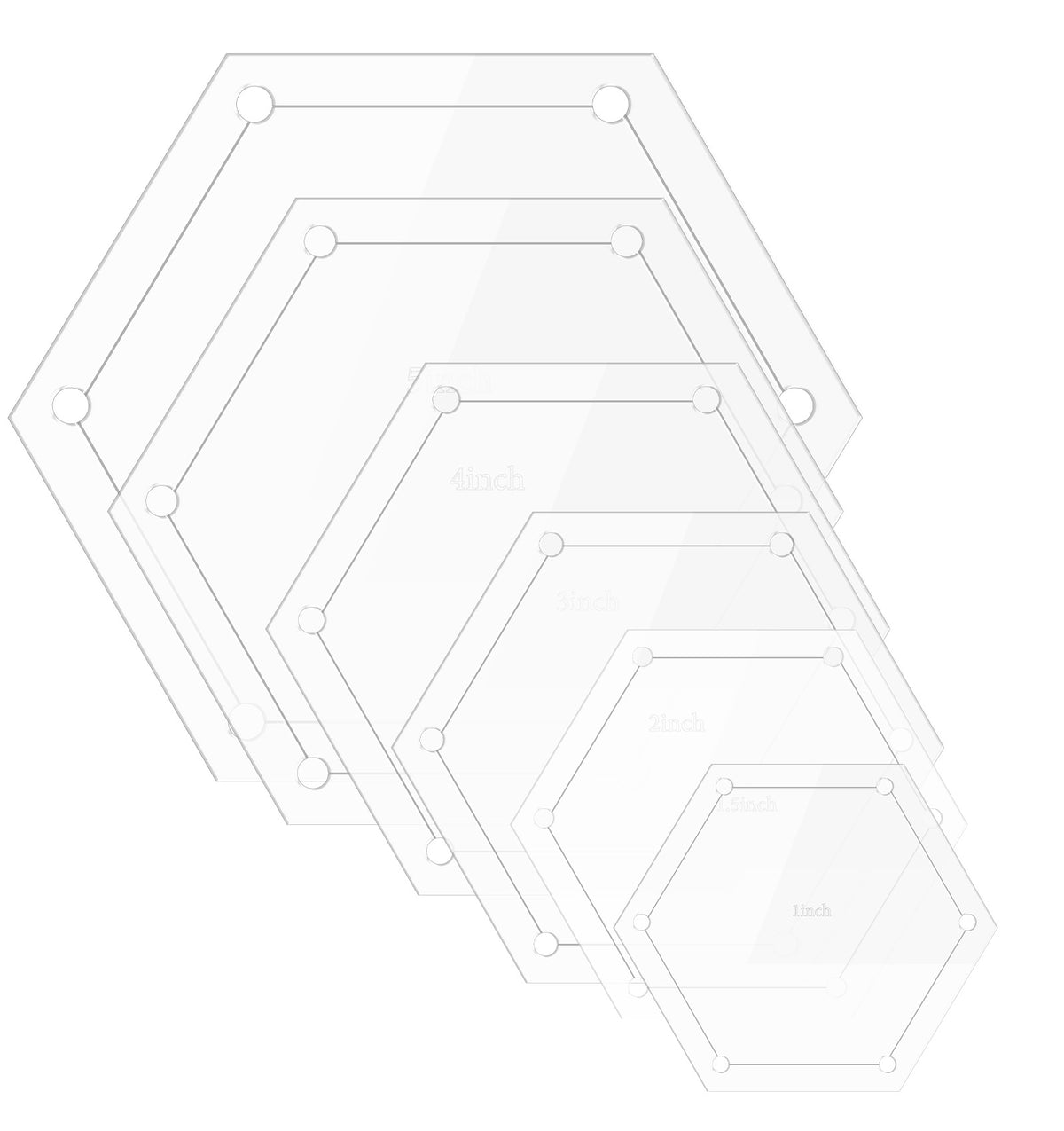 6Pcs Quilting Templates, Quilting, Acrylic Hexagon Rulers Set