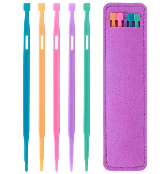 Thang Sewing Tools, 5 Pcs Stuffing Tools, Versatile Gadgets for Quilting & Craft Projects Ideal for Sewing Kits, with Purple Storage Bag