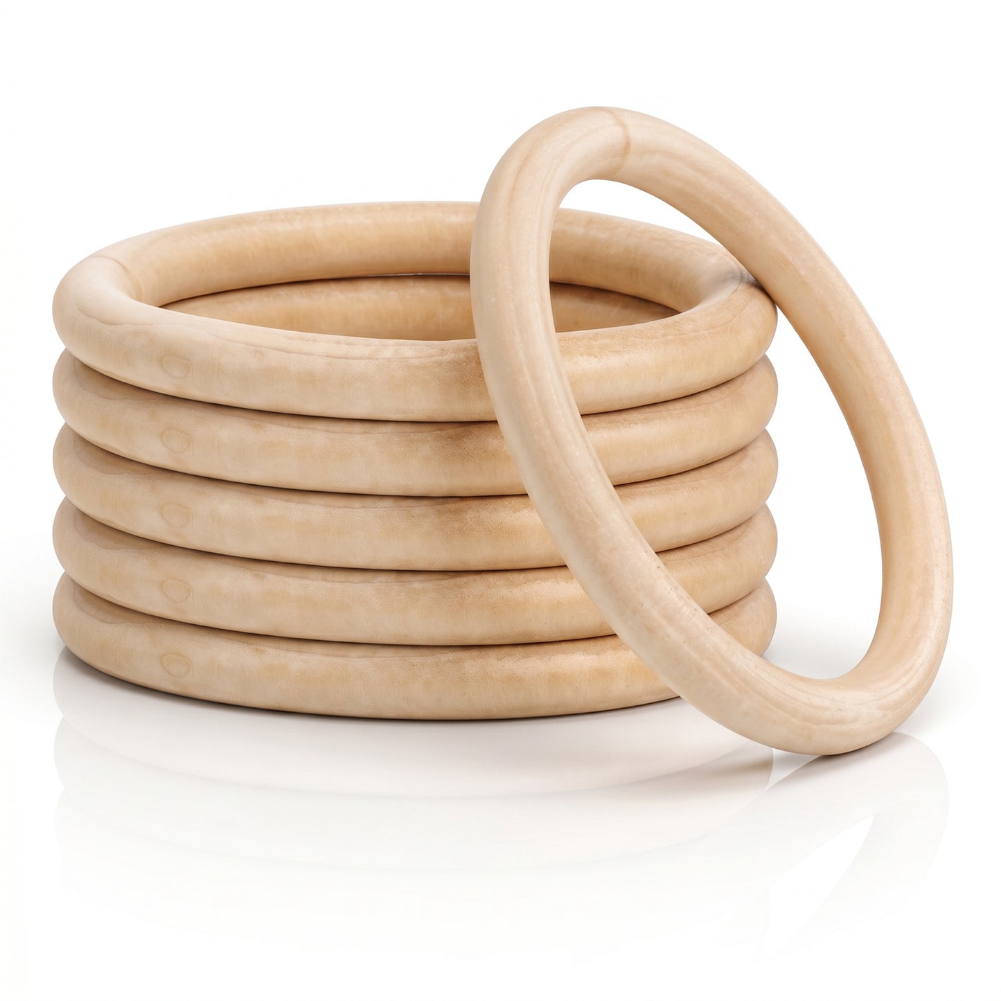 Oruola 6 Pcs Wooden Rings, Unfinished Natural Wooden Rings for Crafts,Wooden Hoops for Craft Jewellery Making & Home Decor (10cm Outer Diameter, 7.5cm Inner Diameter, 1cm Thickness)