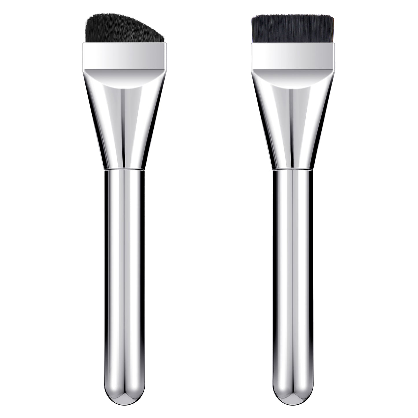 Oruola Flat Foundation Brush for Liquid Makeup,Super Thin Liquid Foundation Brush,Soft Synthetic Bristles,Precision Flat Traceless Foundation Concealer Premium Makeup Brushes (Silver)