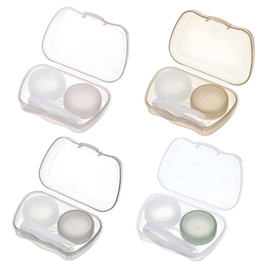 oruola 4pcs Contact Lens Case,Contact Lense Cases with Tweezers Remover Tool, Colorful Contact Lenses Case for Travel & Home,4 Colors