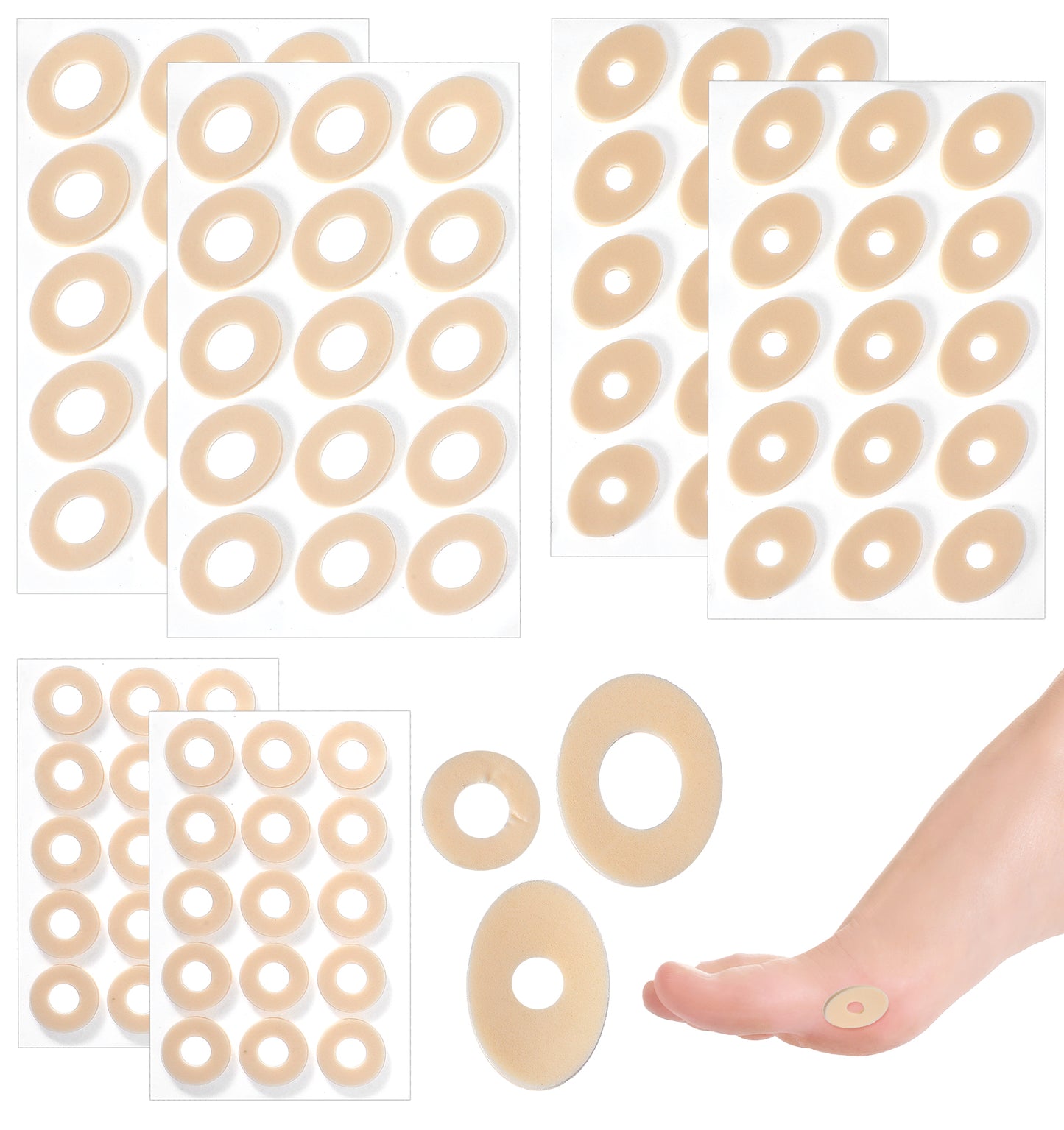 90 Count Corn Plasters for Toes, Self-Adhesive Corn Pads for Toe with Foam Padding to Protect & Relieve Pressure