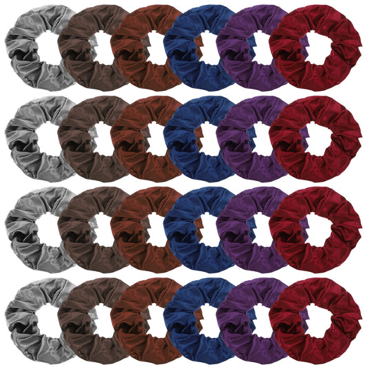 Classicseali 24PCS Satin Hair Scrunchies, Soft and Fashionable Slik Scrunchie, Satin Scrunchies for Curly Hair, for All Hair Types of Bridesmaids Proposal, Bachelorette Party Gifts, Multicolor