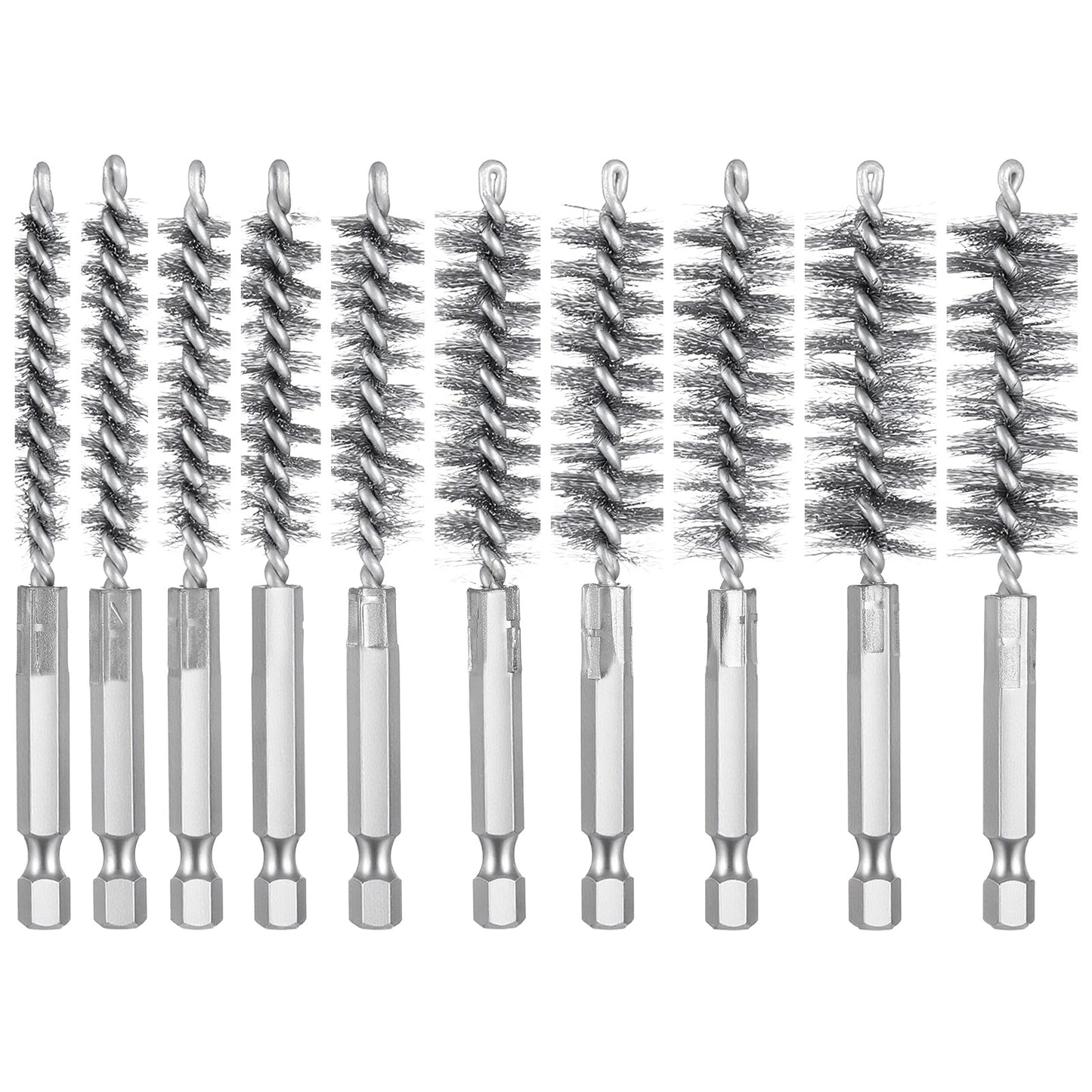 Classicseali 10Pcs Golf Shaft Puller, Stainless Steel Wire Golf Club Cleaning Brush with Hex Shank Handle, Golf Brush Tool for Club Repair & Maintenance, Wood and Iron, Compatible with Electric Drill