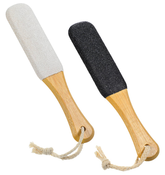2-Pack Pumice Stone for Feet with Handle, Heel Pumice Stone for Feet, Natural Pumices for Cracked Heels, Dual-use Wet Dry, Long-Lasting