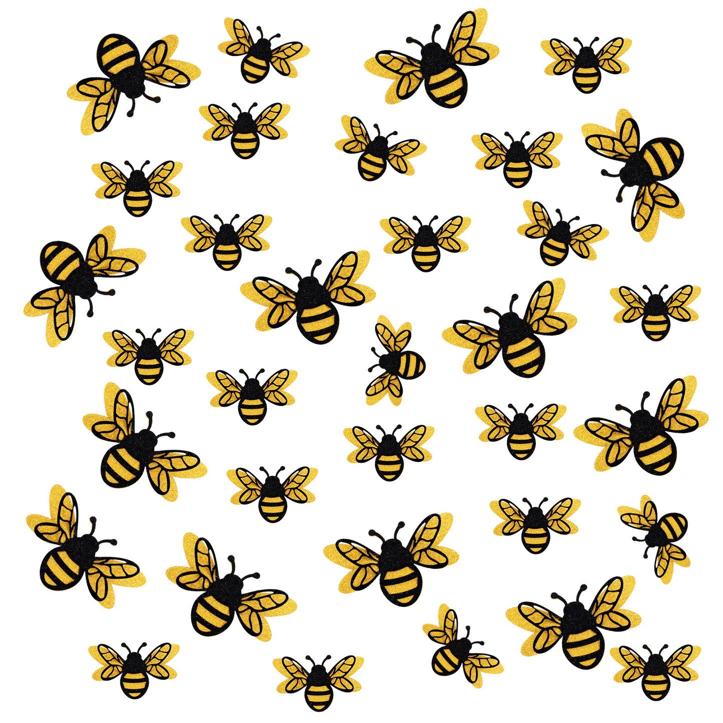 Classicseali 36 Pcs Bee Stickers,2 Sizes Bee Stickers for Crafts,Bees for Decoration DIY Party Home Office Fridge Windows Decorations Charms Pendants