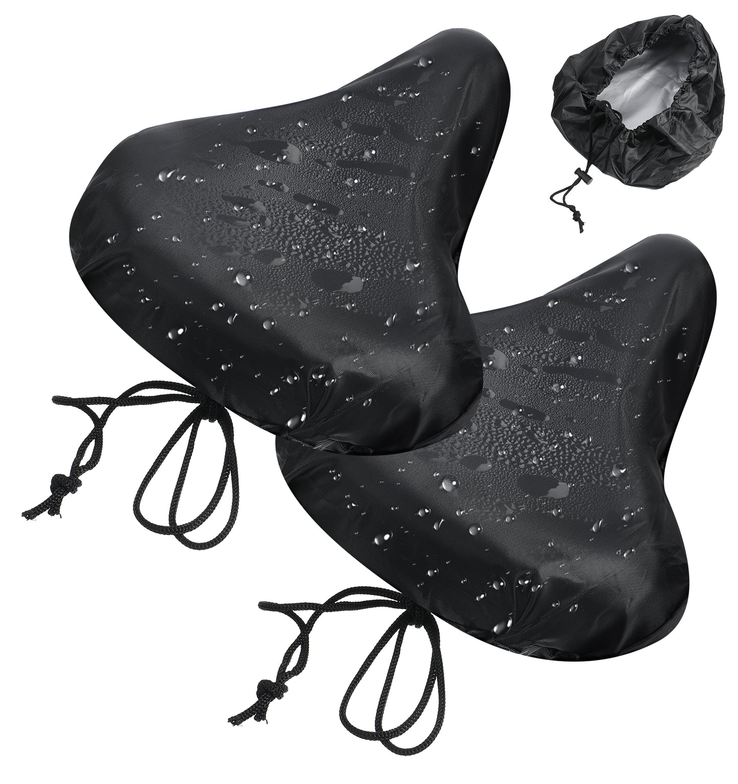 FRCTLNKG 2 Pcs Bike Seat Cover, Waterproof Bike Seat Cover for Sun & Dust, Washable for Men Women City Mountain Bikes (Black)