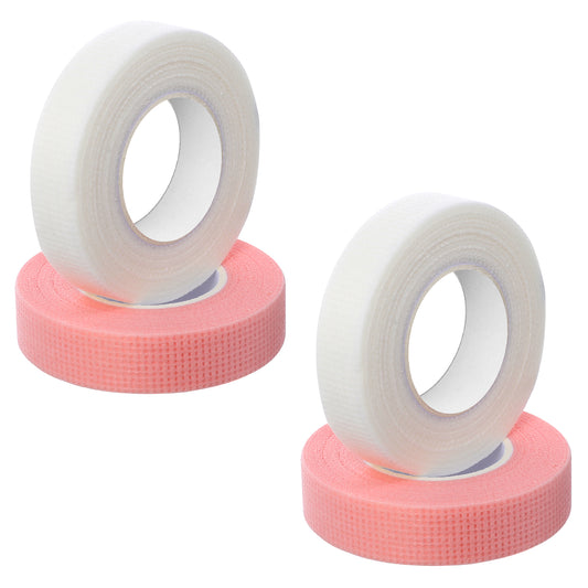 oruola 4 Rolls Eyelash Tape, Lash Tape for Eyelash Extension, Breathable Micropore Eyelash Extension Tape, Eyelash Tape for Lash Extensions, Makeup Tape, Pink and White
