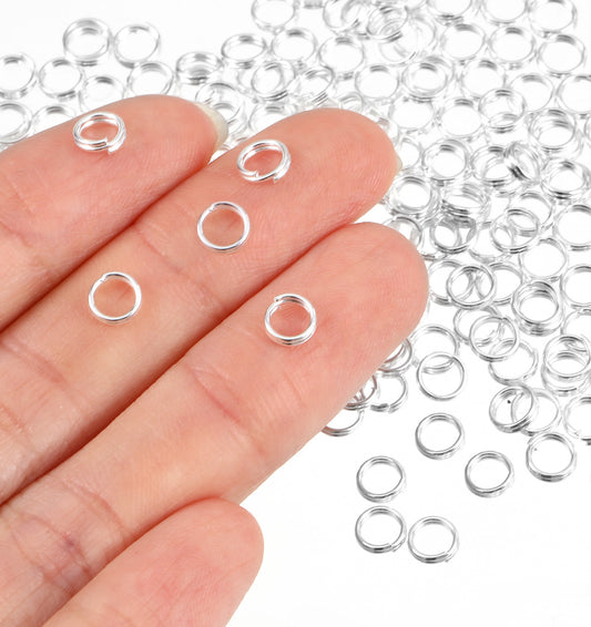 Small Jump Rings for Jewelry Making, 200Pcs 5.8mm Split Closed Jewelry Repair Jumprings, Tiny Double Loops for Necklaces Bracelets Earrings Keychains, DIY Craft Accessories